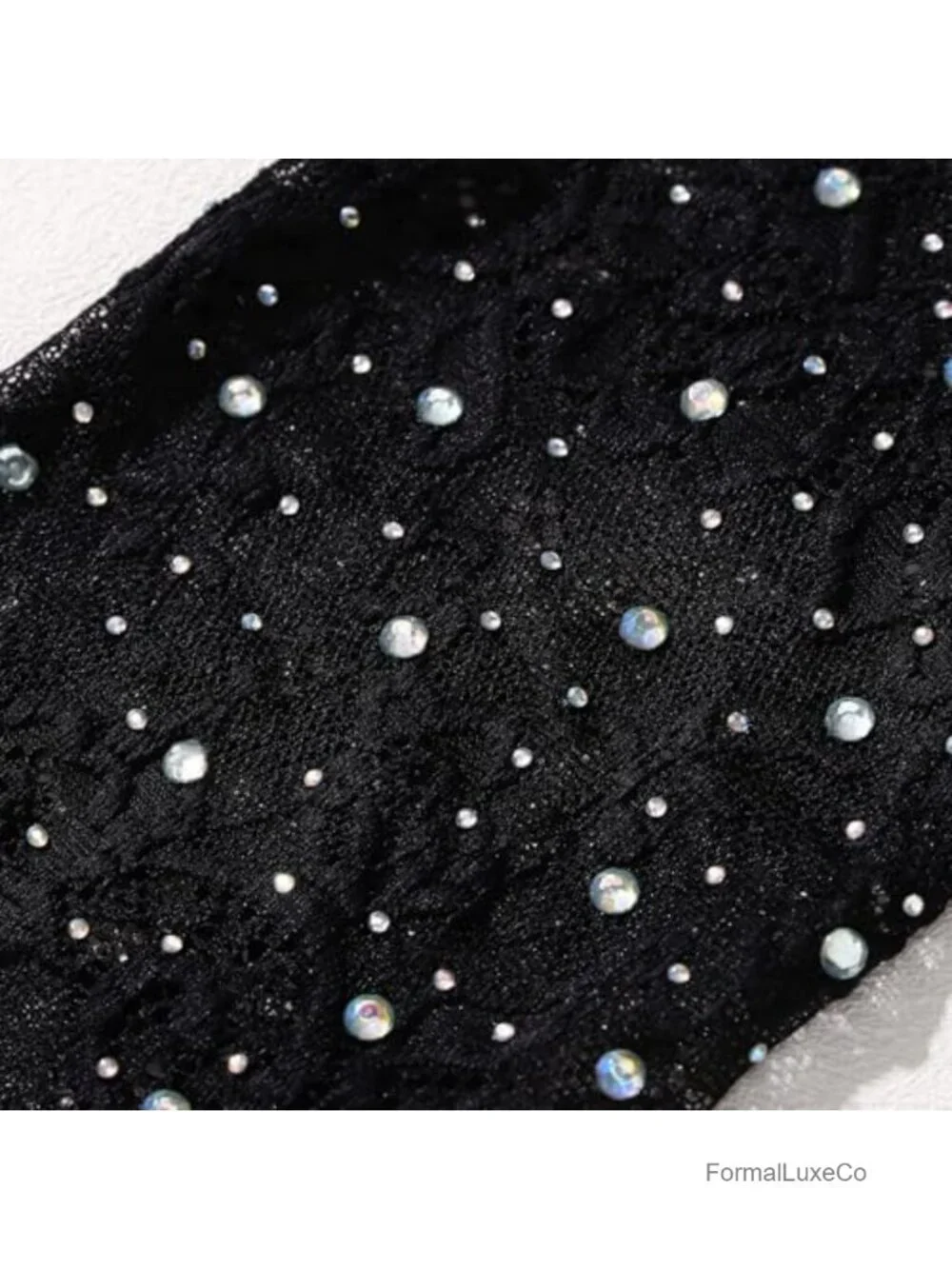 Fingerless Gloves Rhinestone Crystal Sheer Elbow Length Stretchy